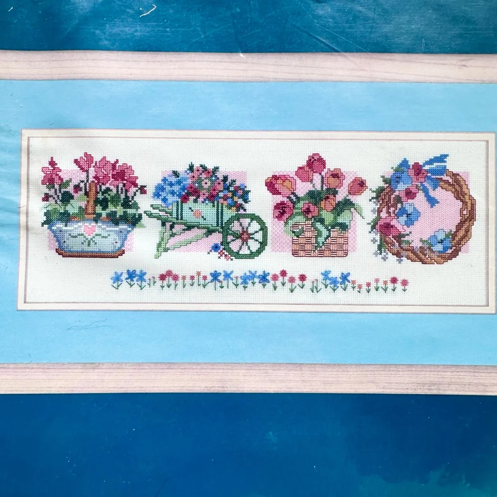 NOS Vintage 1989 Dimensions April Showers Counted Cross Stitch Kit
